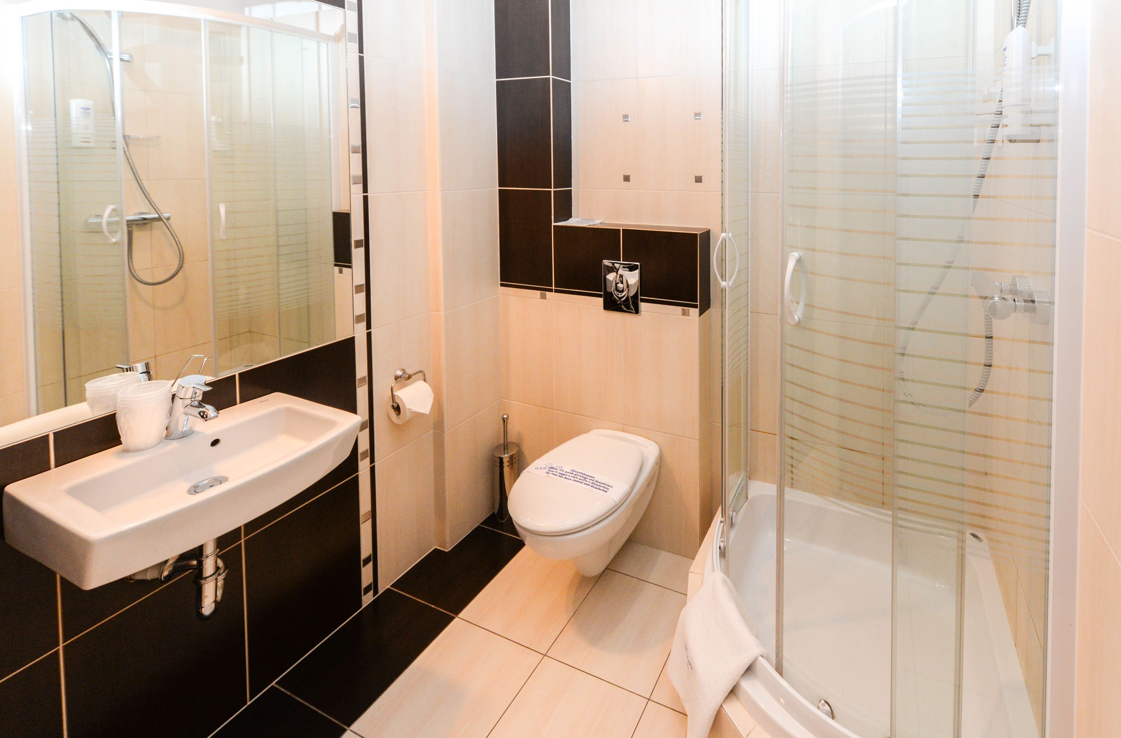 free toiletries, hair dryer, towels