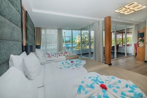 Family Room, Balcony, Sea View | Minibar, in-room safe, desk, blackout curtains - Aristocrat Hotel (Istanbul)