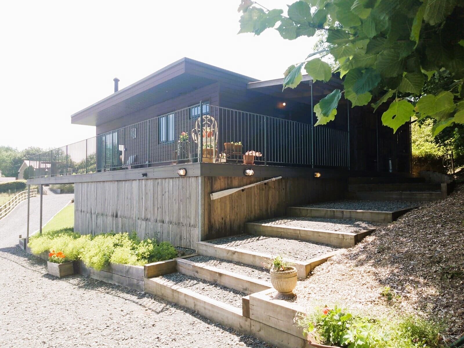 Luxury Cabin, Ensuite (Lew Valley Lodge) | Terrace/patio