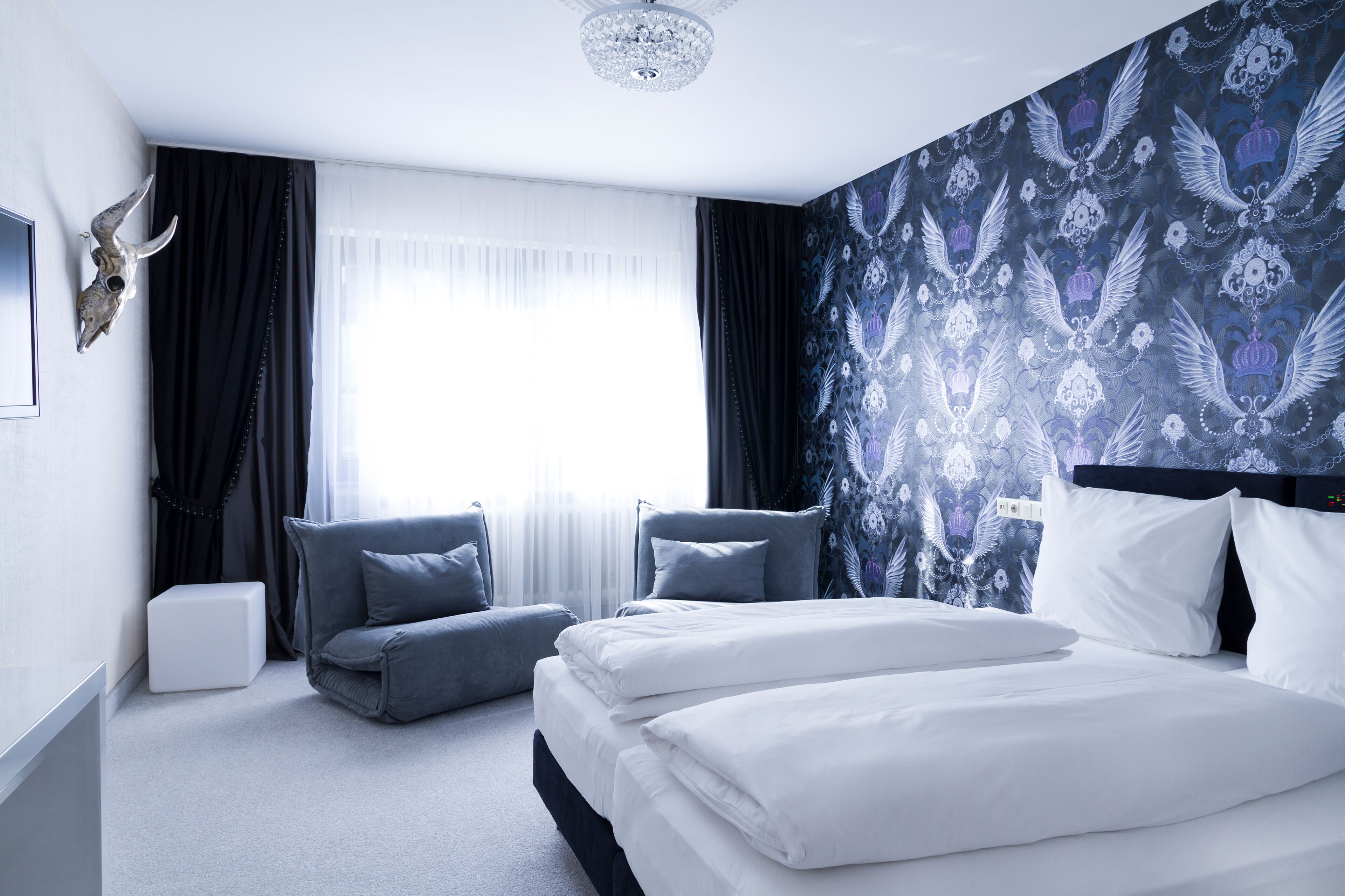 Habitació doble o amb dos llits individuals Comfort, bany privat | Decoració individual, mobiliari individual i escriptori 