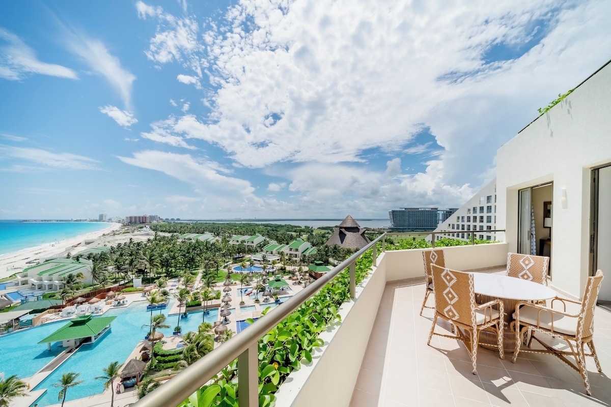 Vista panorámica de albercas