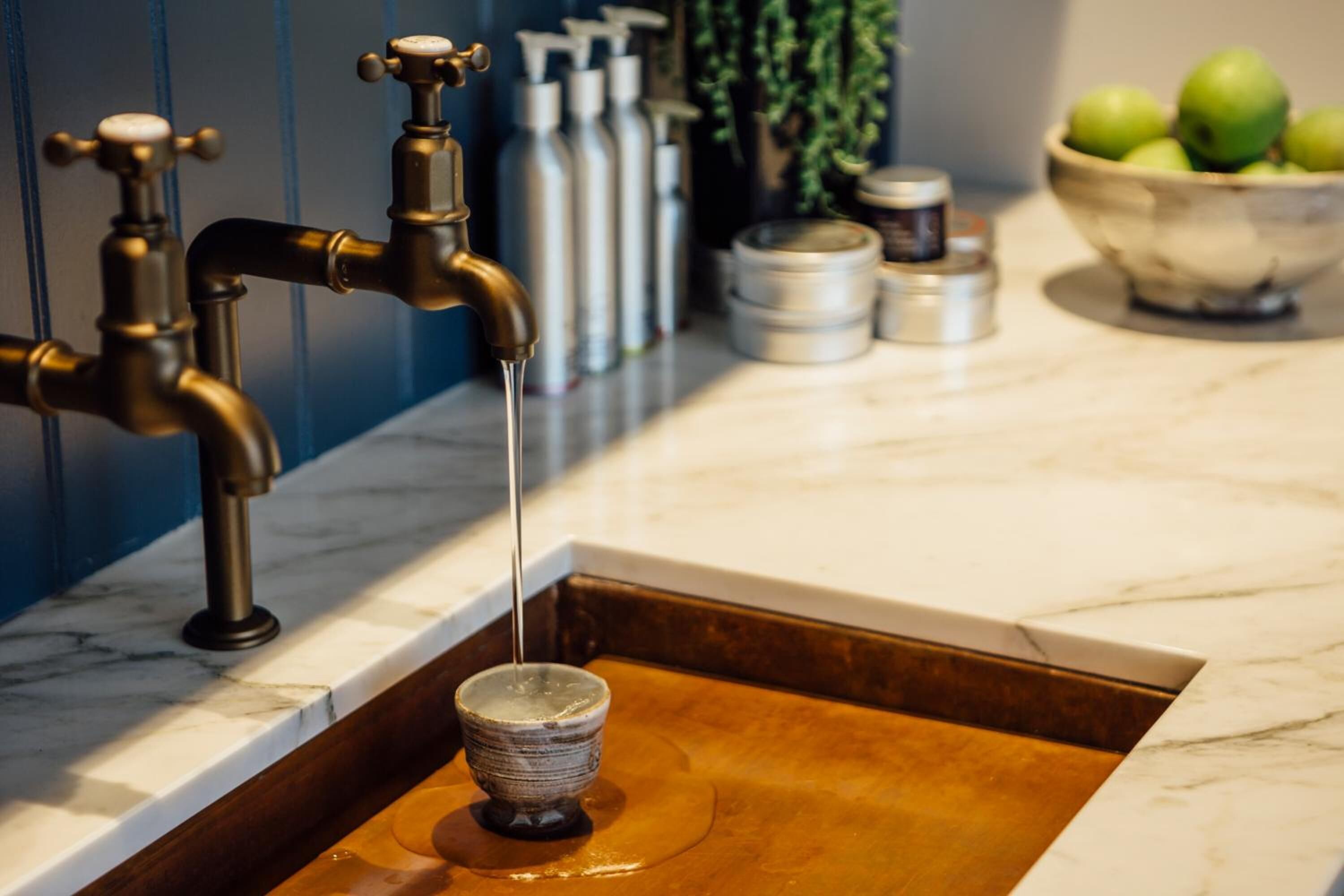 shower, rainfall showerhead, designer toiletries, hair dryer