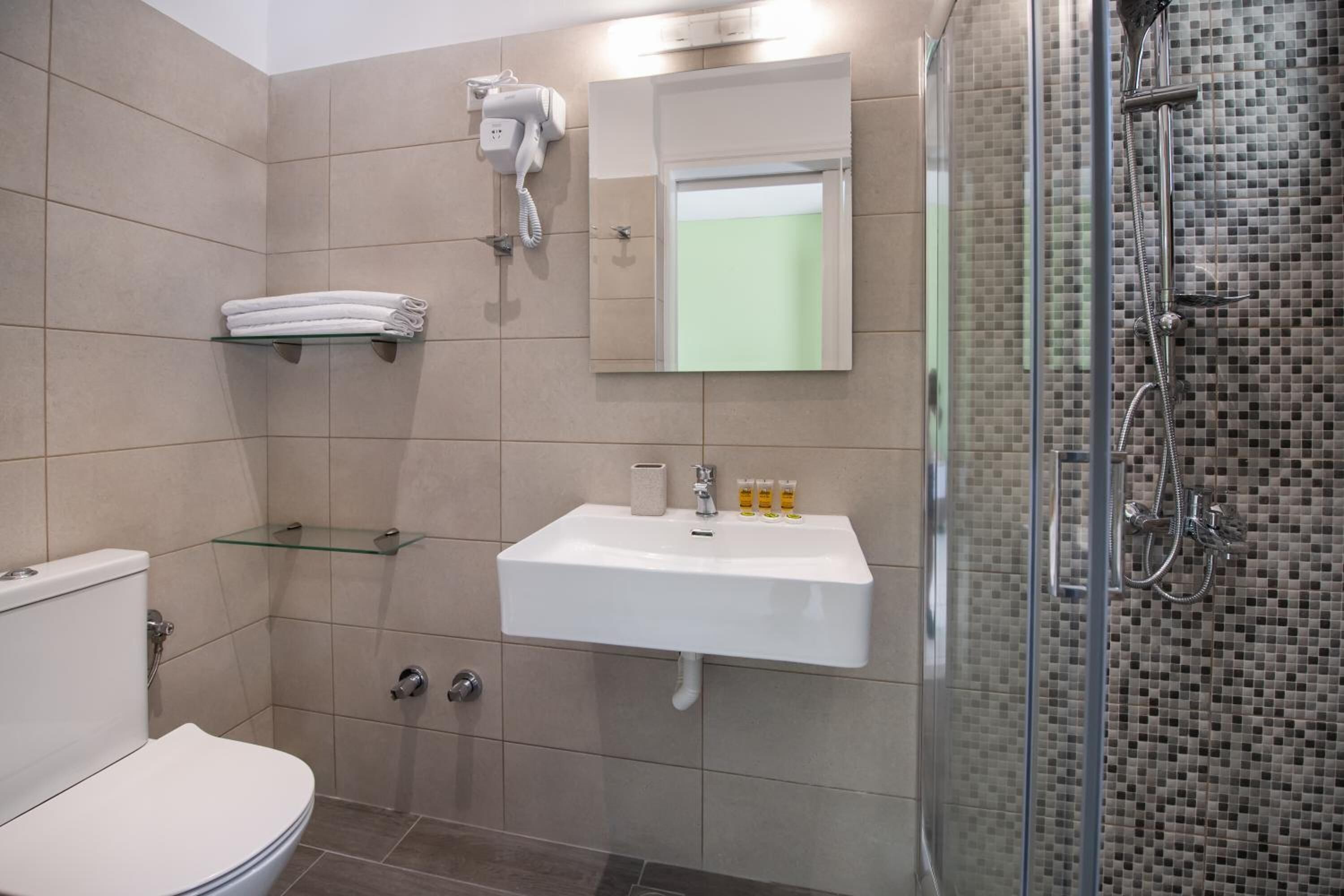 Free toiletries, hair dryer, towels