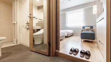 Free toiletries, hair dryer, slippers, bidet