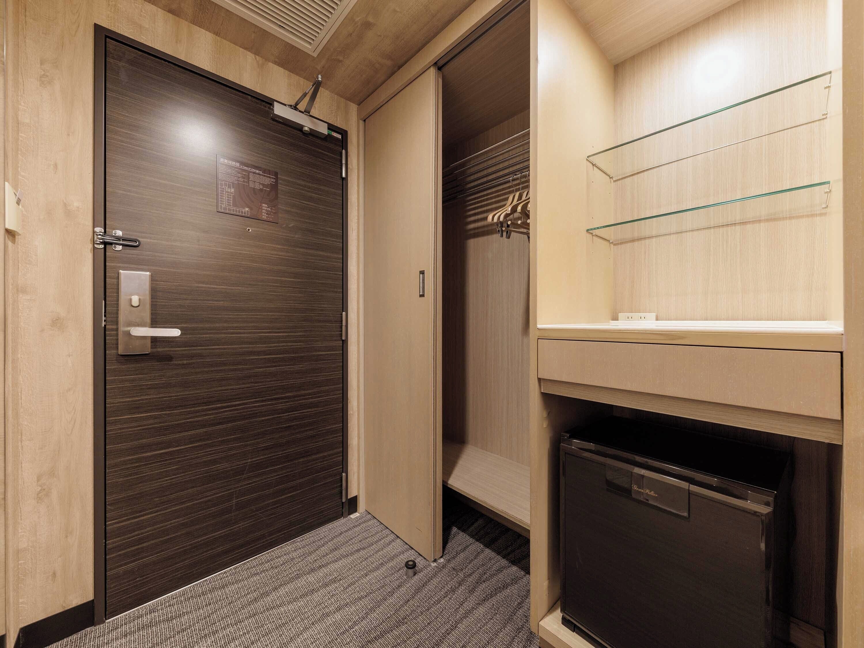 desk, blackout curtains, soundproofing, iron/ironing board