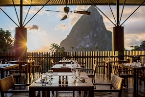Dine al fresco with a breathtaking mountain view.