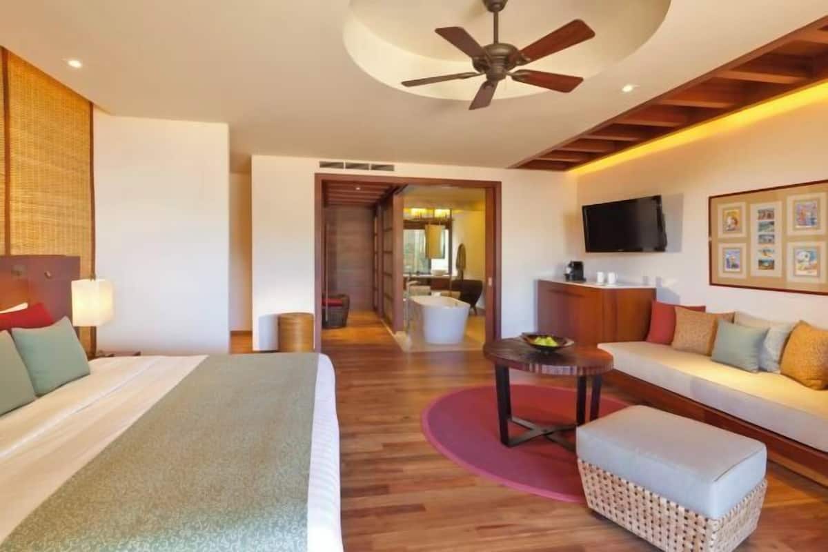 1 quarto, roupas de cama premium, edredons de pluma, frigobar