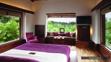 Cottage | Luxe beddengoed, een minibar, een kluis op de kamer, een bureau