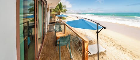 Chambre Double ou avec lits jumeaux, balcon, vue mer | Terrasse/Patio