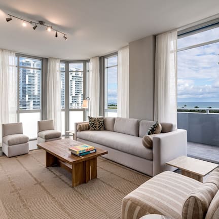 Three Bedroom Penthouse with Rooftop Terrace | Living area | 42-inch flat-screen TV with satellite channels, TV, pay movies