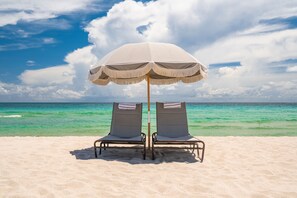 Beach nearby, beach cabanas, sun loungers, beach umbrellas