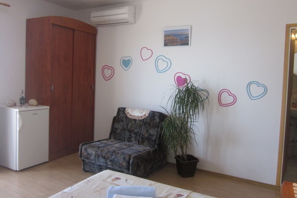 Double Room, Terrace, Sea View | 1 bedroom, desk, blackout curtains, iron/ironing board