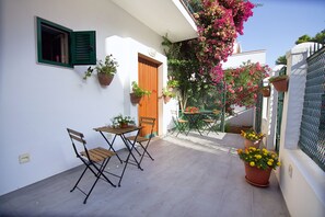 Apartamento clásico, varias camas, baño privado | Terraza o patio