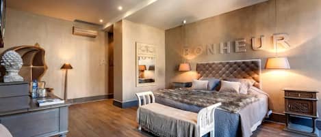 Premium bedding, desk, soundproofing, iron/ironing board