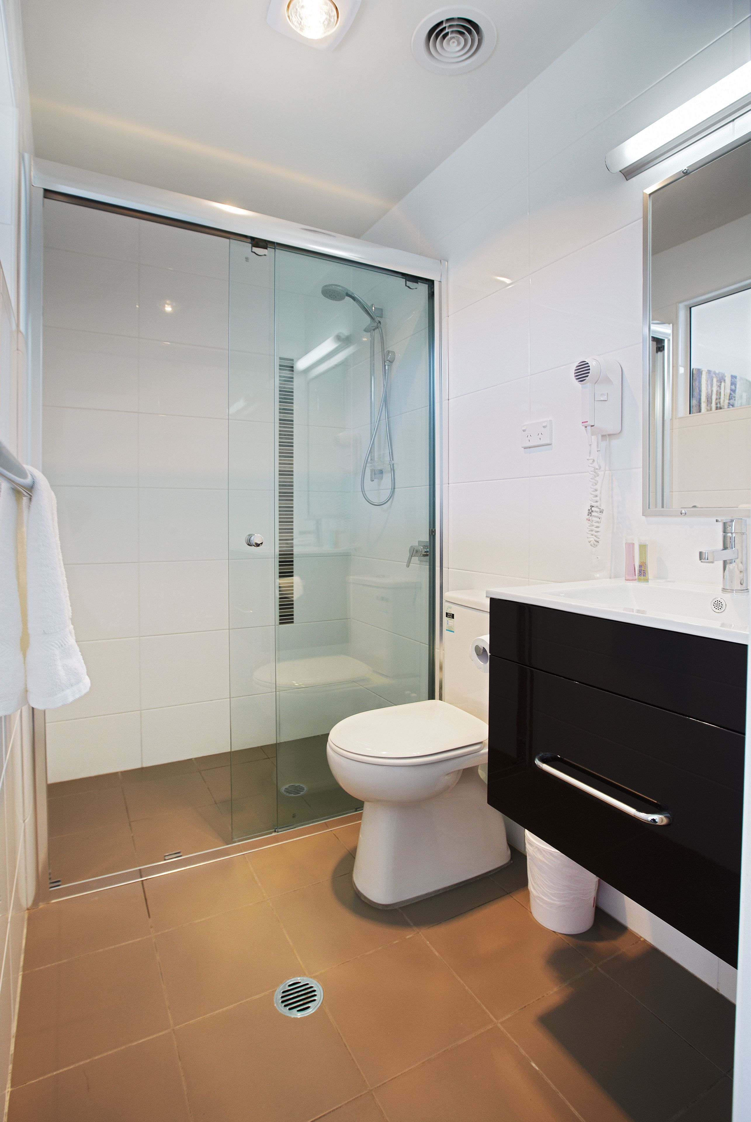 free toiletries, hair dryer, towels, soap