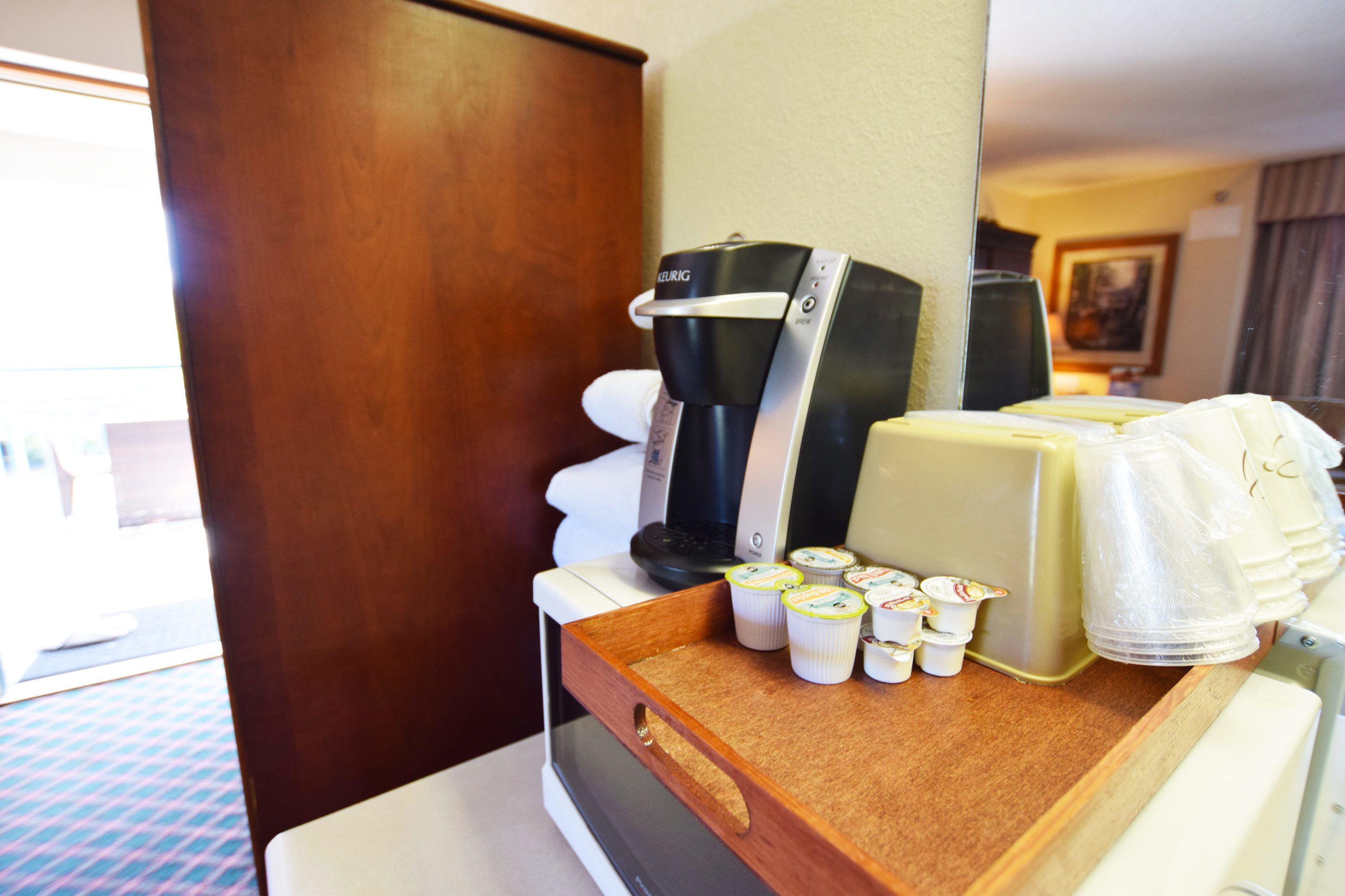 balcony river view superior king (no pets) | coffee and/or coffee maker