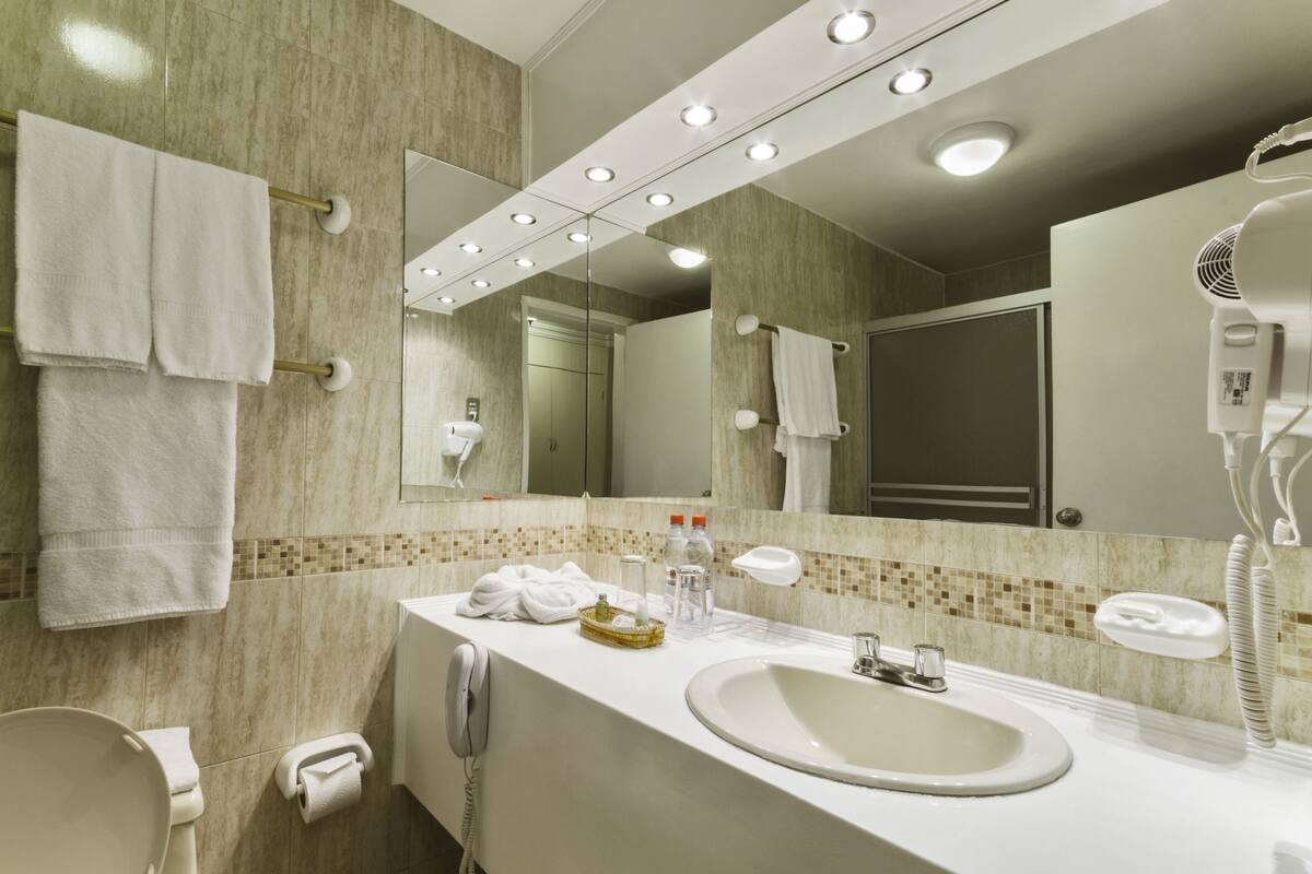 suite king | bathroom | shower, free toiletries, towels