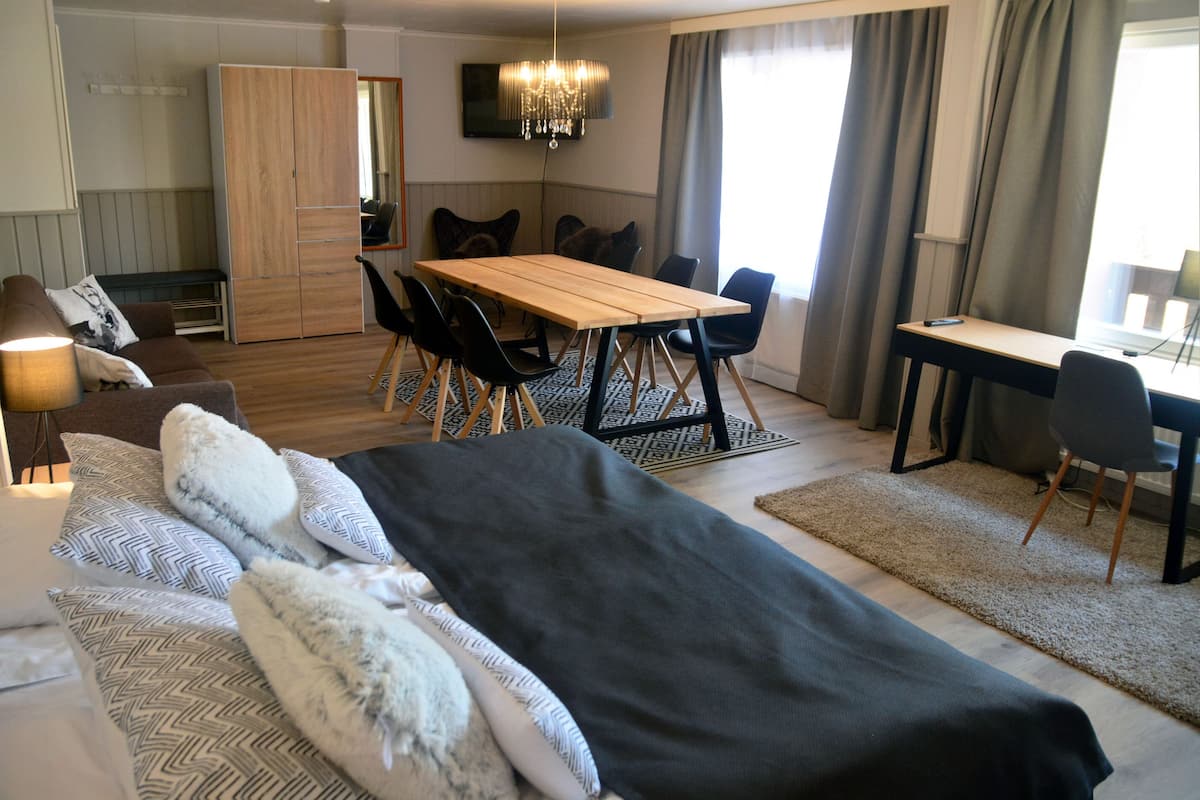 Studio, Sauna | Living area | TV