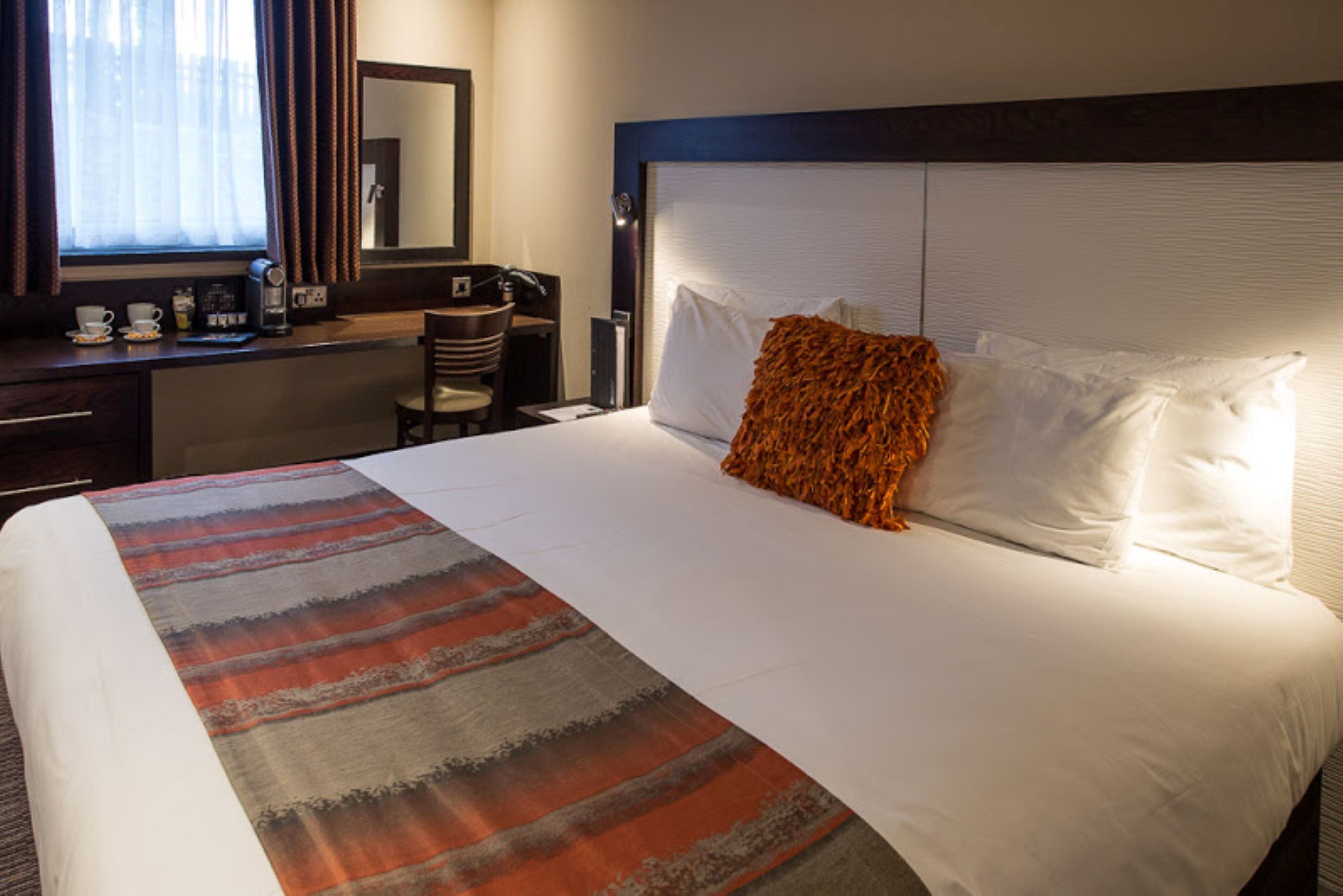 club super king | desk, laptop workspace, blackout curtains, iron/ironing board