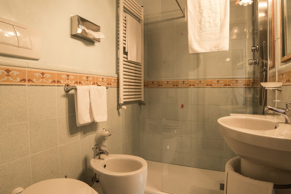 free toiletries, hair dryer, bathrobes, bidet