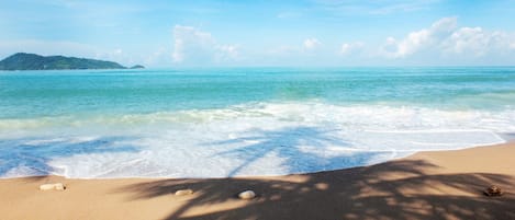 Plage à proximité, parasol, serviettes de plage