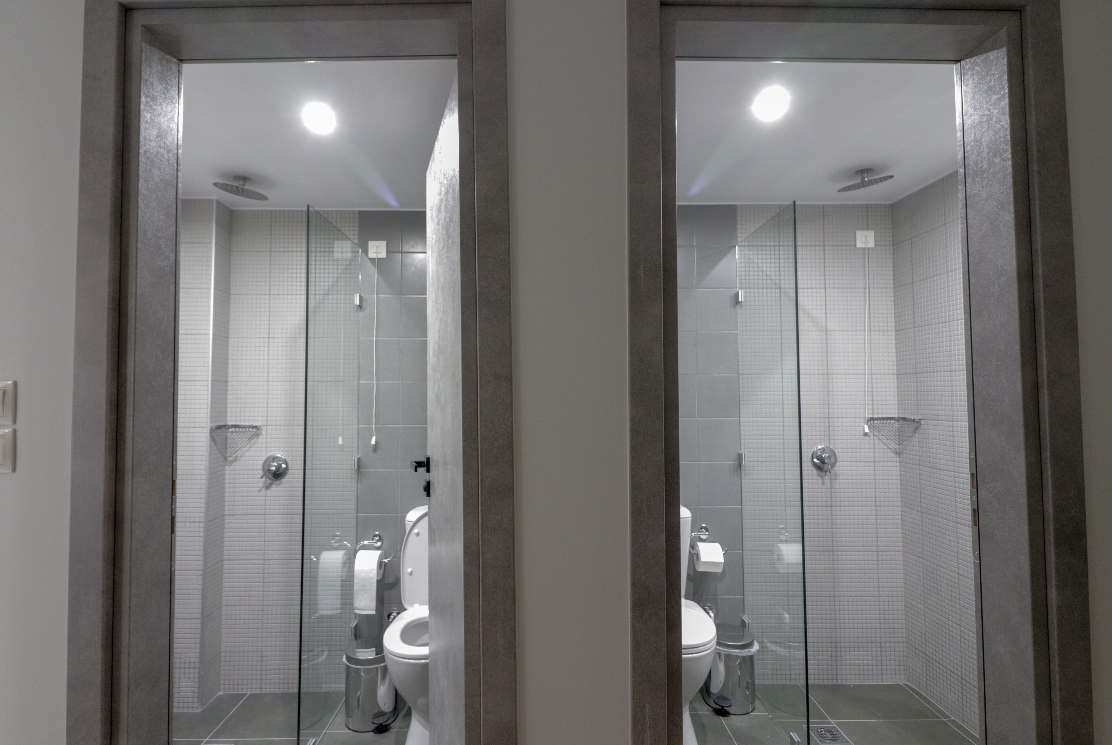 shower, rainfall showerhead, hair dryer, soap