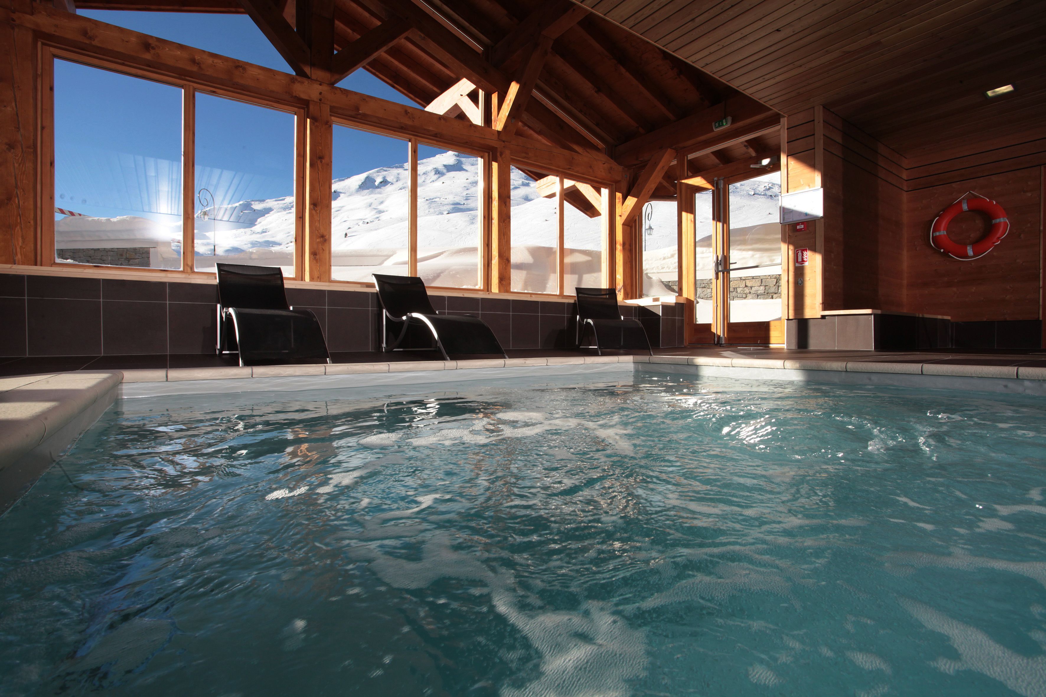 indoor pool, open 9:30 am to 9 pm, pool loungers