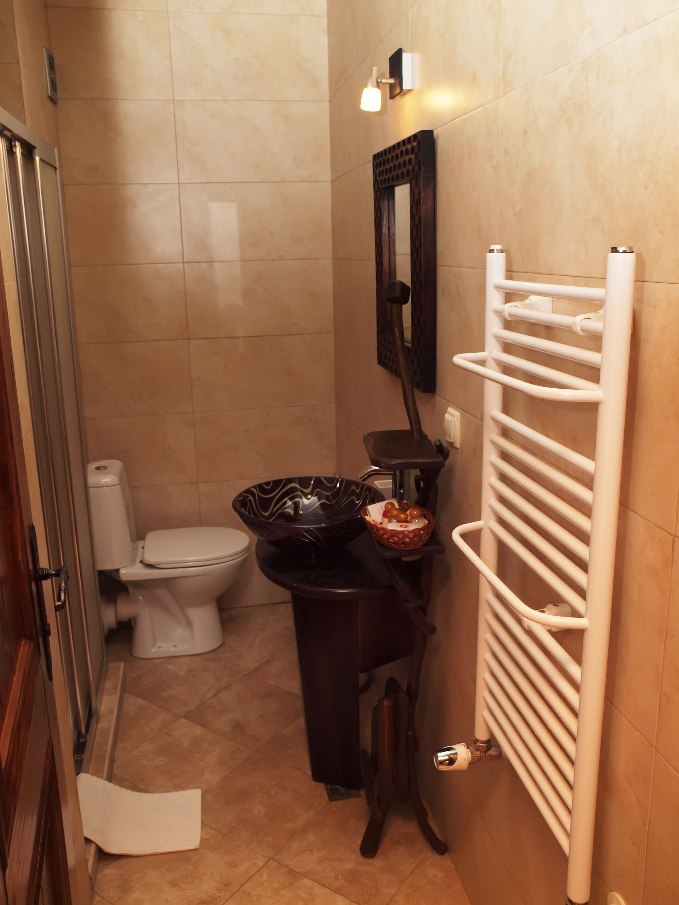 free toiletries, hair dryer, slippers, towels