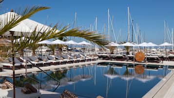 Seasonal outdoor pool, open 10:00 AM to 6:00 PM, cabanas (surcharge)