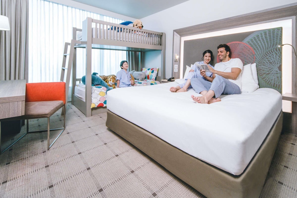 In-room safe, desk, laptop workspace, blackout curtains