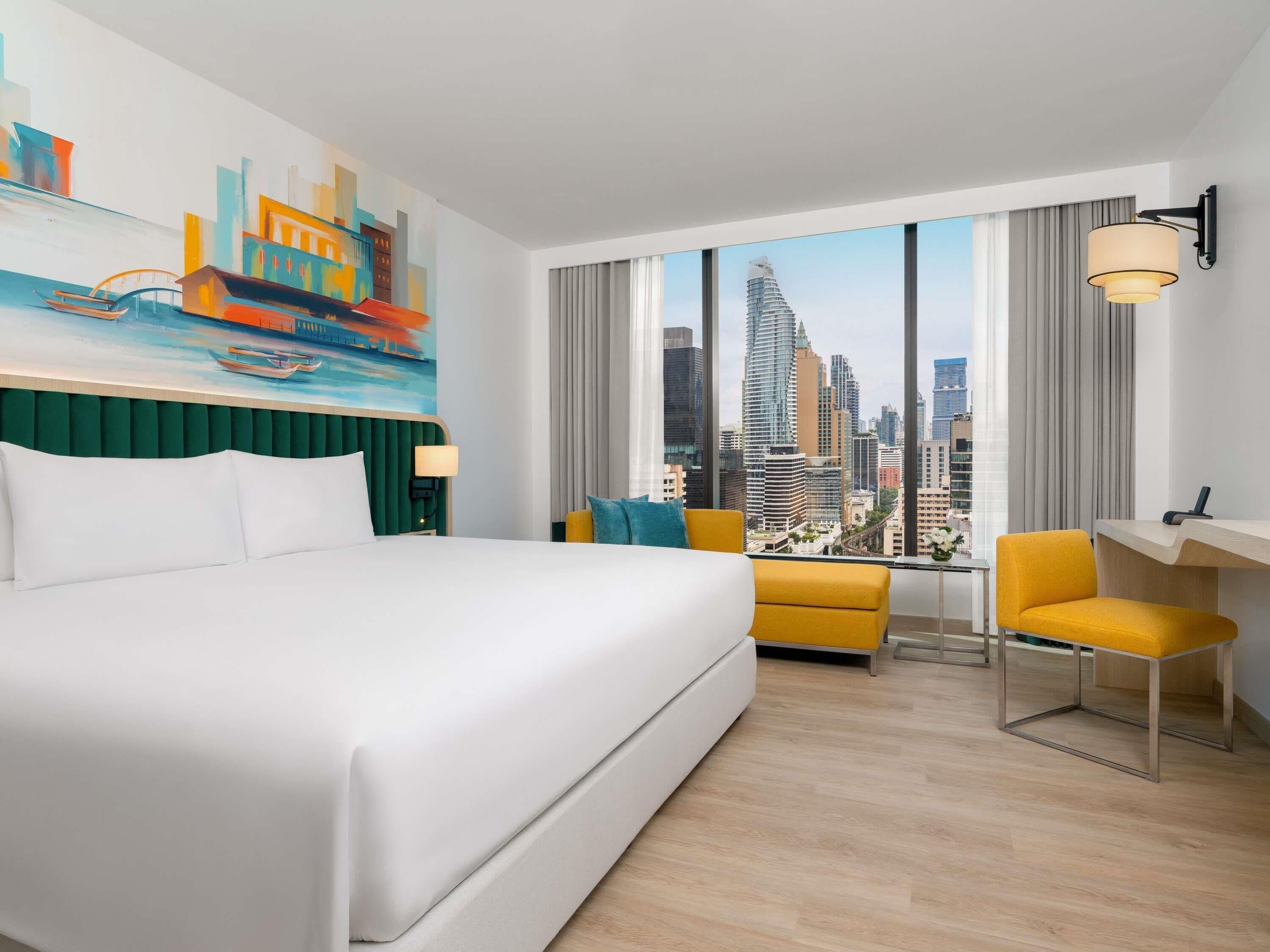 In-room safe, desk, laptop workspace, blackout curtains