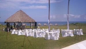 Outdoor banquet area