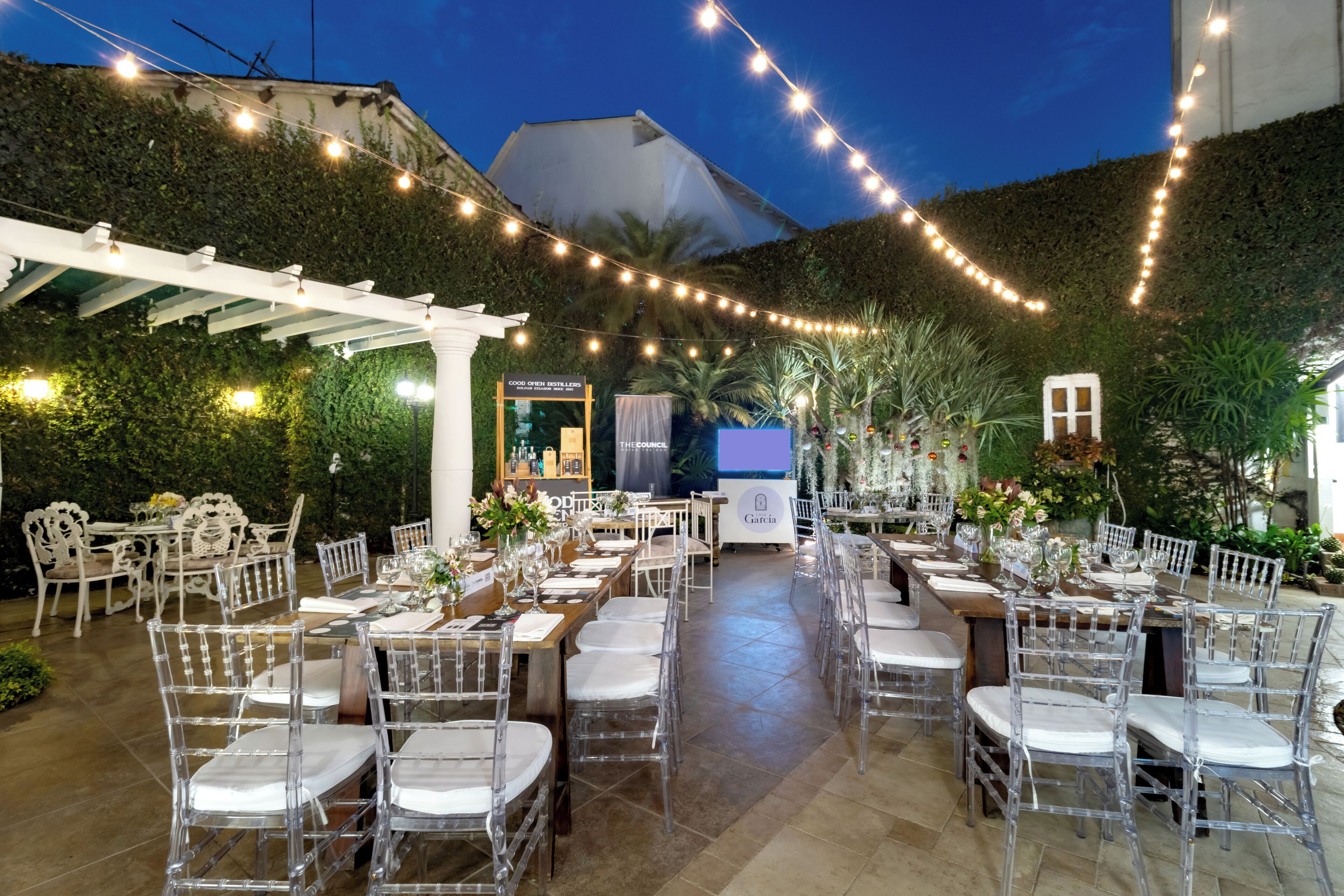 Outdoor banquet area