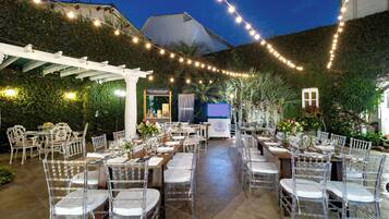 Outdoor banquet area