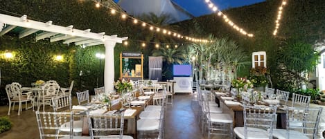 Outdoor banquet area