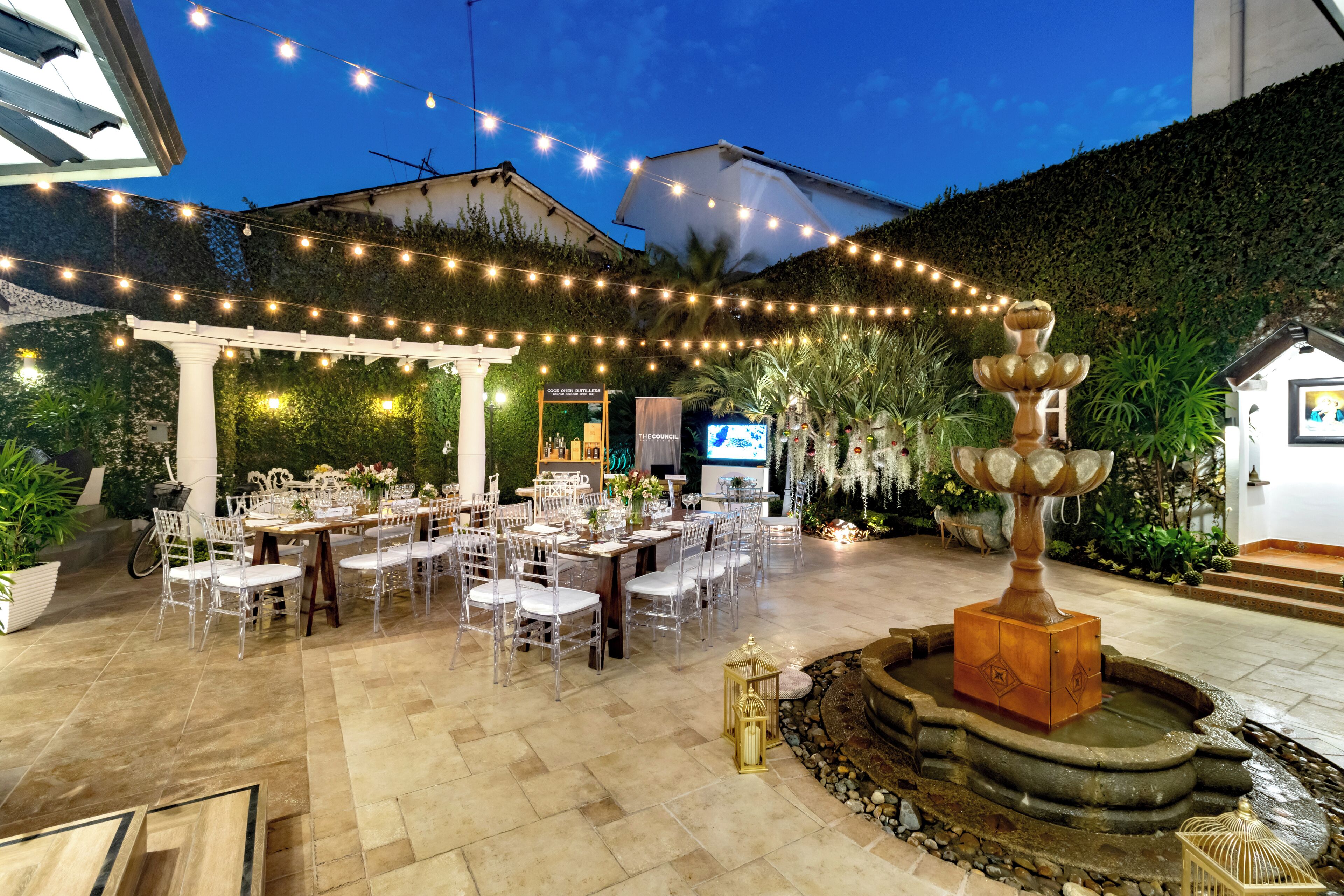 Outdoor banquet area