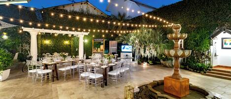 Outdoor banquet area