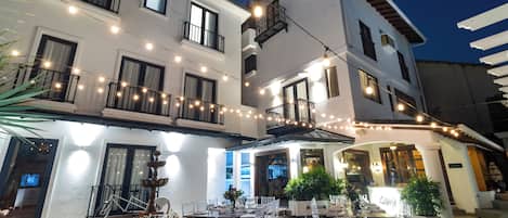 Outdoor banquet area