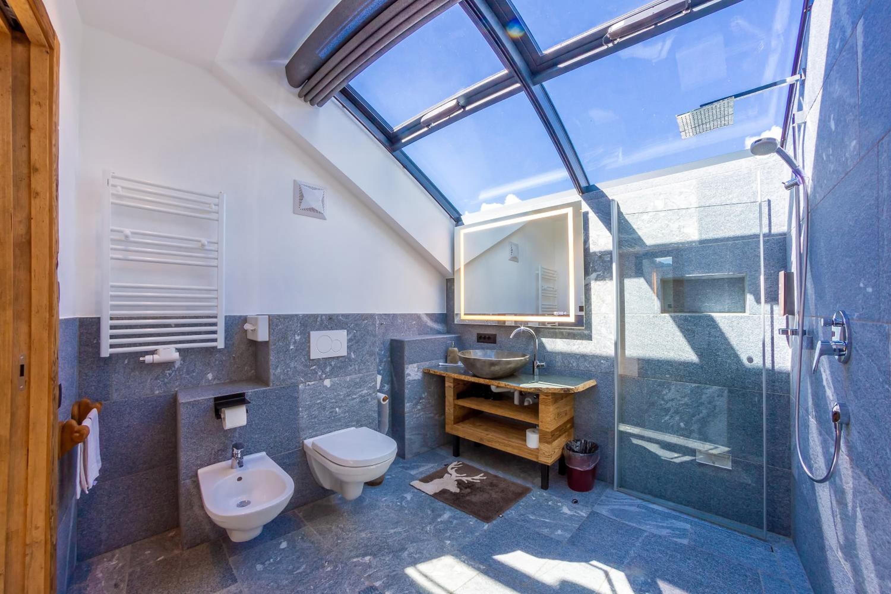 free toiletries, hair dryer, bidet, towels