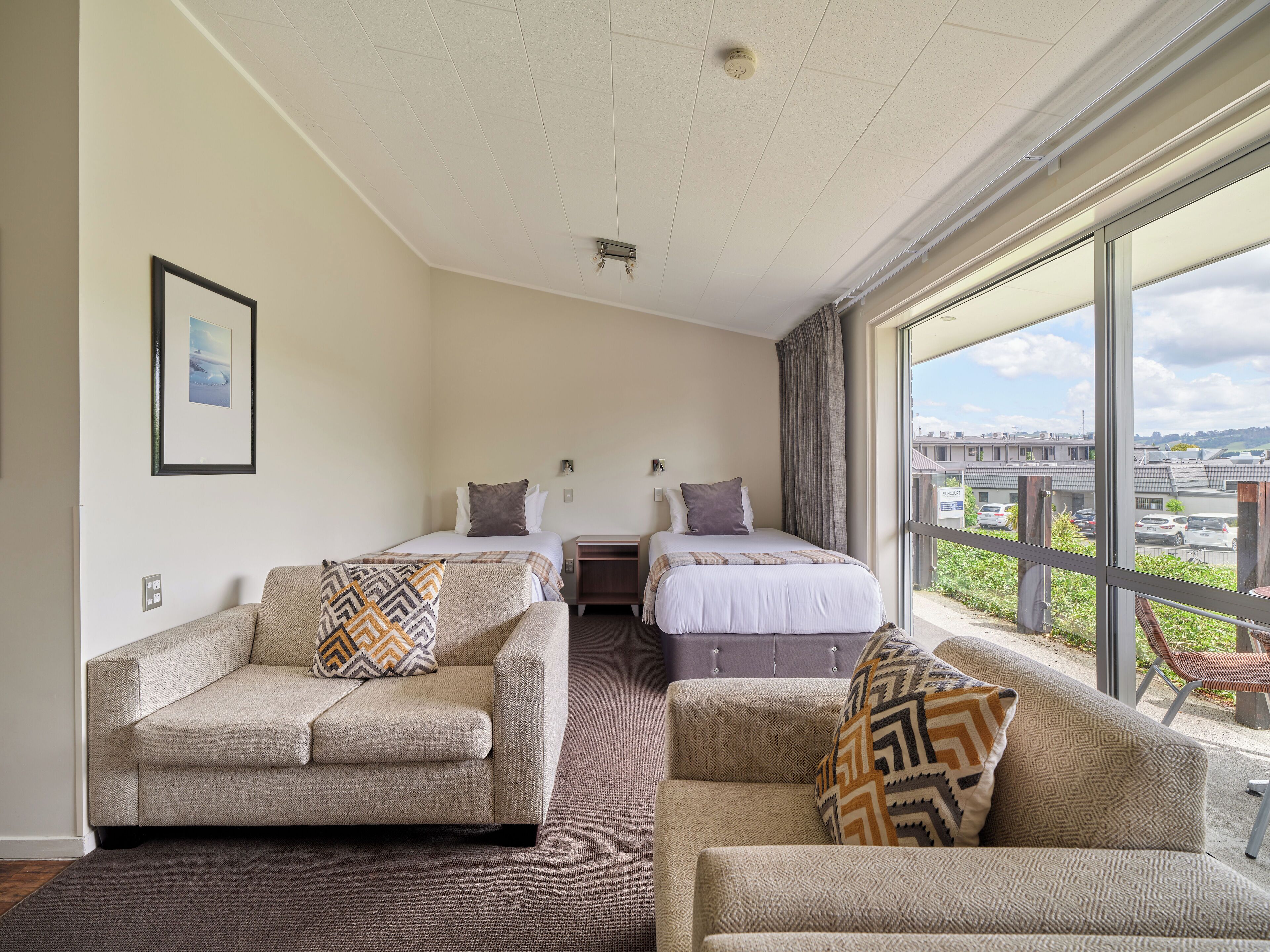 One Bedroom Family Garden | Desk, blackout drapes, iron/ironing board, free WiFi