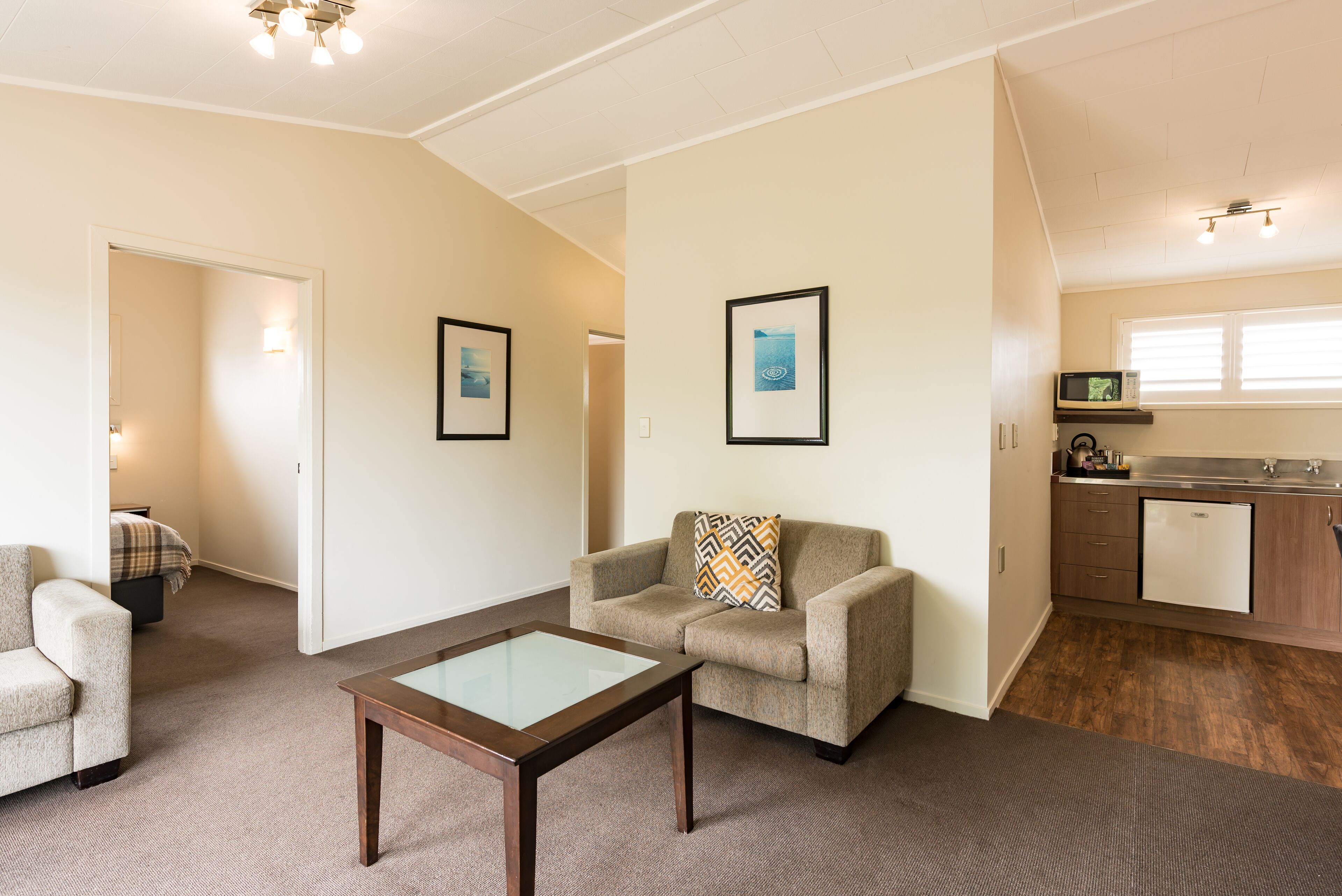 two bedroom family garden | living area | 55-inch smart tv with digital channels, tv, streaming services