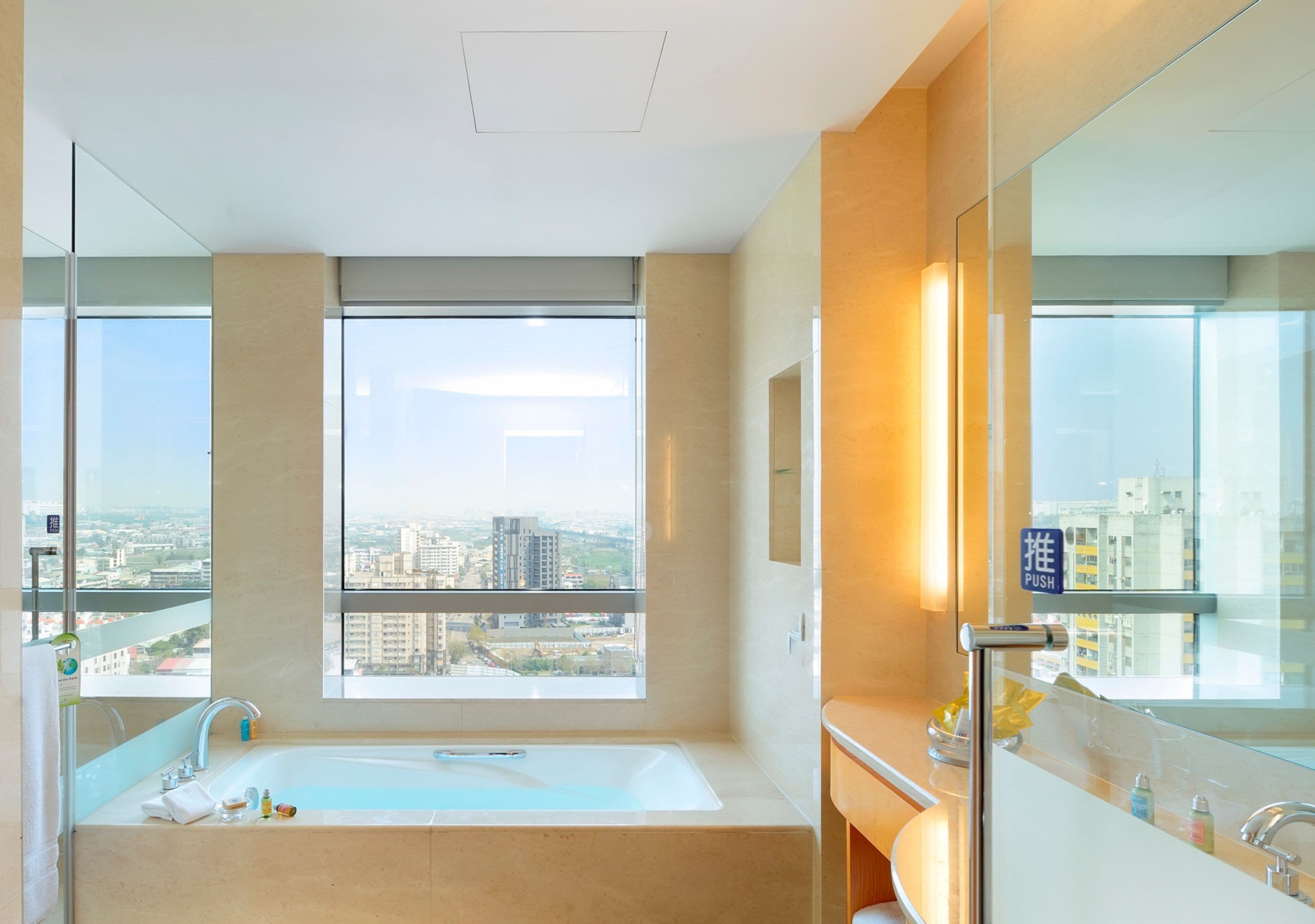 business room, 1 king bed | bathroom | separate bathtub and shower, deep-soaking bathtub, rainfall showerhead