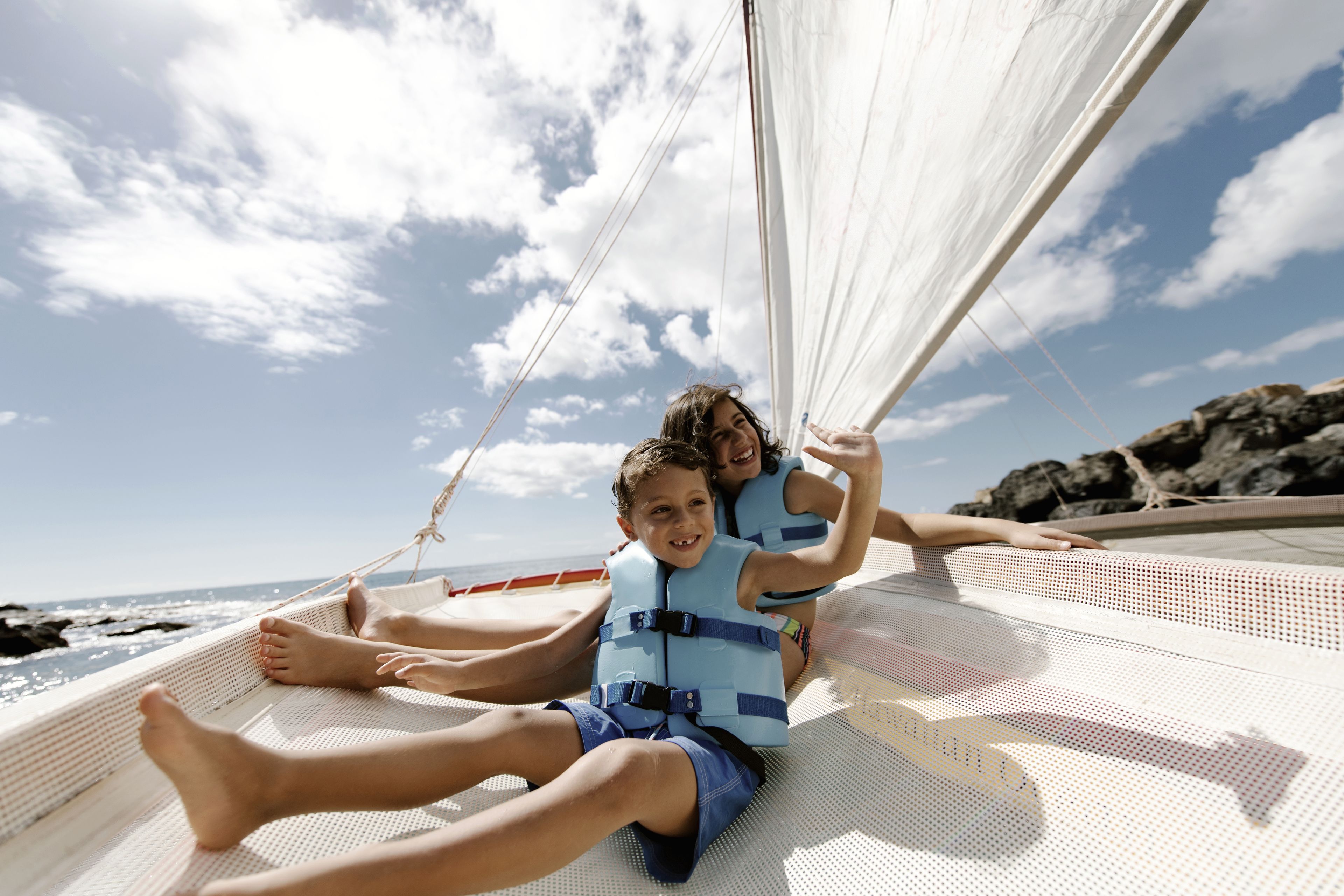 on the beach, white sand, sun-loungers, beach umbrellas