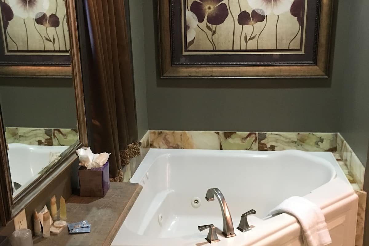 grand suite, 1 king bed | bathroom | combined shower/bathtub, free toiletries, hair dryer, towels