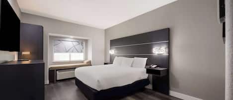 Chambre Standard, 1 trÚs grand lit, non-fumeur, réfrigérateur et four à micro-ondes