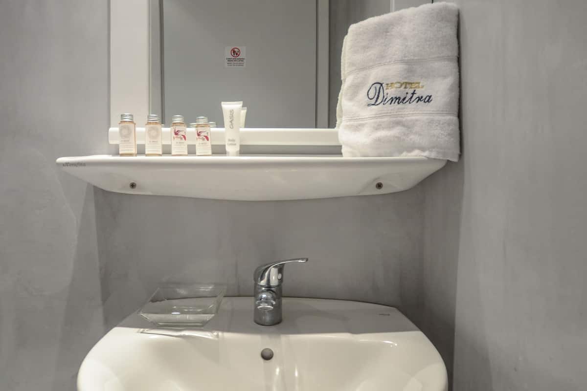 economy double room | bathroom | free toiletries, hair dryer, towels
