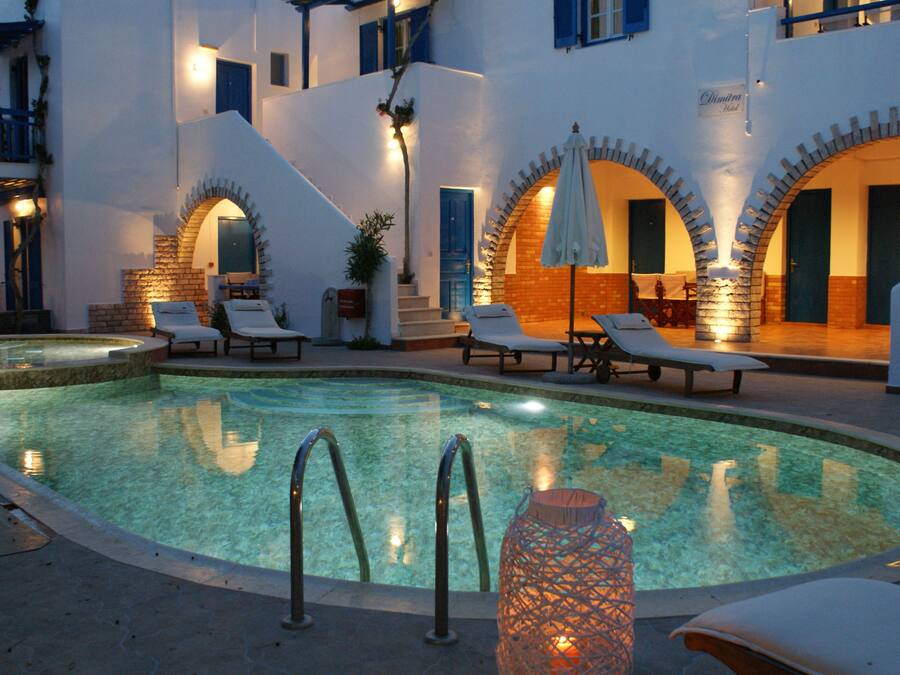 Seasonal outdoor pool, open 9 AM to 9 PM, pool umbrellas, sun loungers