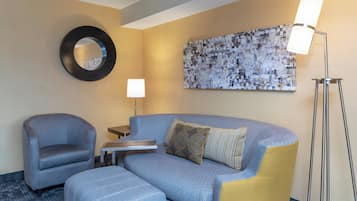 Executive Suite, 1 Bedroom | Living area | 37-inch LCD TV with cable channels, TV, iPod dock