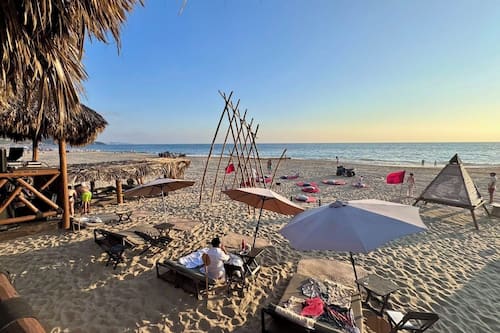 On the beach, beach massages