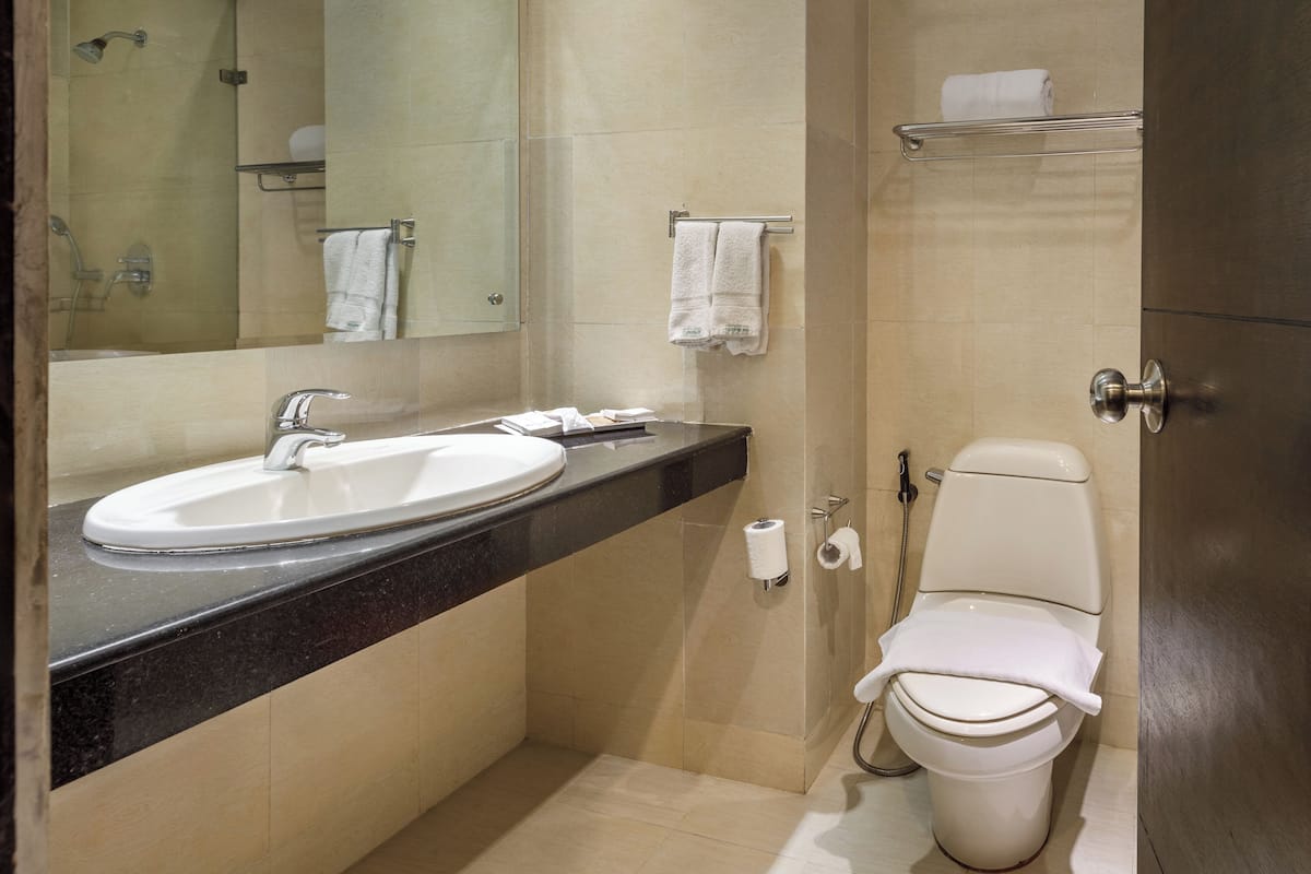 Free toiletries, hair dryer, bathrobes, slippers